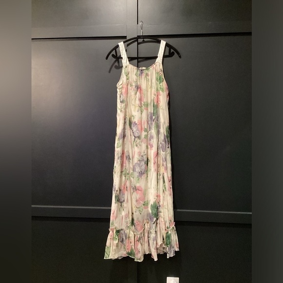 Soft Surroundings Pastel Floral Layered chiffon cottagecore maxi Midi dress - Picture 6 of 14